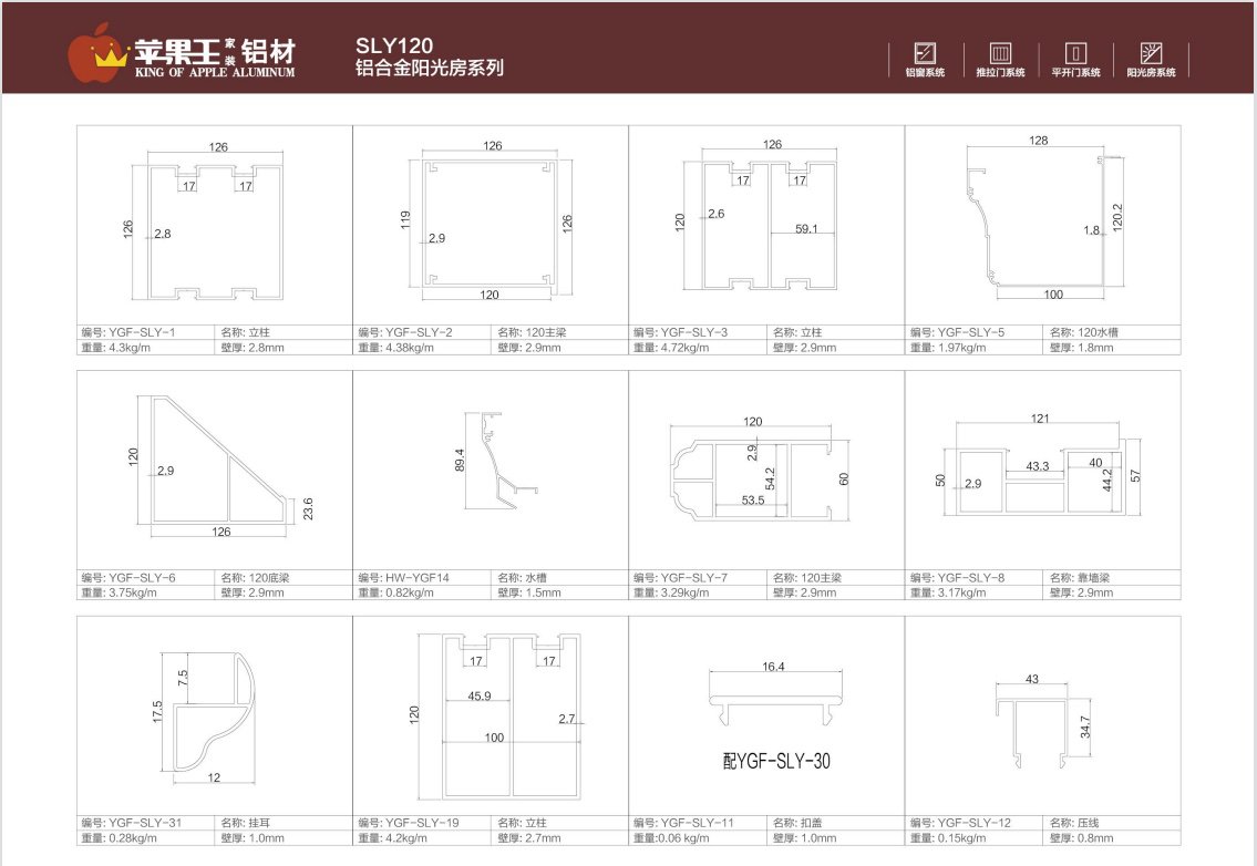 SLY120 Aluminium alloy sun room