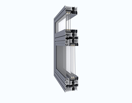 WJM88 System internal and external flat frames with double internal windows