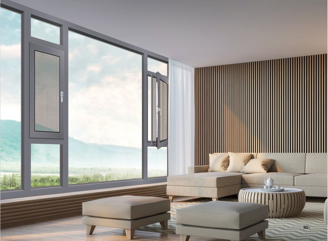 WJM110 Double internal windows with inner and outer flat frames series